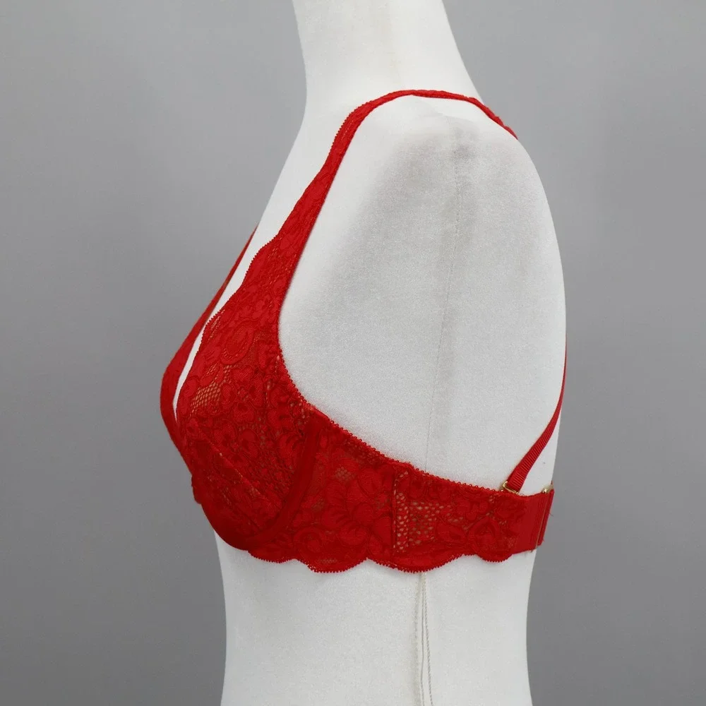 Free People‎ x We Are HAH 2 Timer Bra Siren Red Adjustable 28-36C Sexy Lace NWT